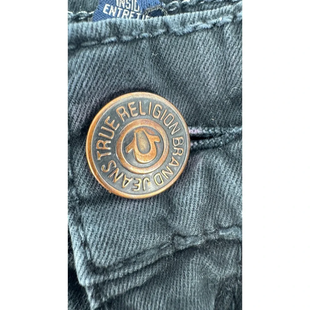 True Religion Pants Mens 32 Blue Straight Leg Flap Pocket Horseshoe Streetwear